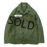 【60's】【米軍実物】ビンテージ【U.S.ARMY】【OG107】平ボタン【ユーティリティシャツ】【サイズ Ｓ】 