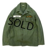 【60's】【米軍実物】ビンテージ【U.S.ARMY】【OG107】平ボタン【ユーティリティシャツ】【サイズ Ｓ】 