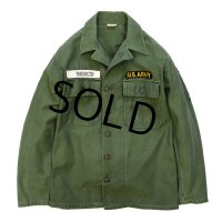 【60's】【米軍実物】ビンテージ【U.S.ARMY】【OG107】平ボタン【ユーティリティシャツ】【サイズ Ｓ】 