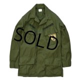 60's【ビンテージ】【米軍実物】【ノンリップ】【ジャングルファティーグシャツ】【ファティーグジャケット】【S-R】 