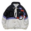 【ellesse】【ビンテージ】【黒×白×青×赤】【ナイロンジャケット】【サイズＬ】 