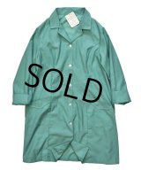 【フランス製】デッドストック【ビンテージ】【ショップコート】【コットンポリ】【ミントブルー】【レディース54】レディース古着 