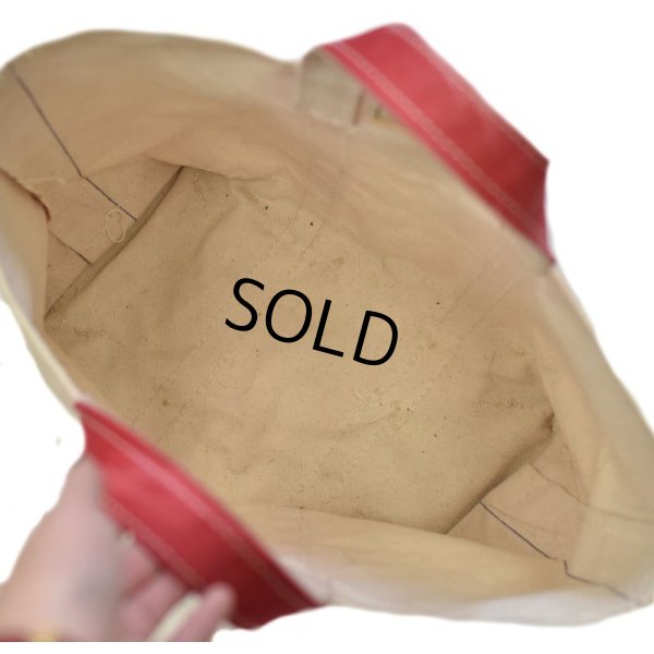 画像8: 耳付き 80's【ビンテージ】 【USA製】【L.L.bean】【L.L.ビーン】【キャンバス】【トートバッグ】【白×赤】 