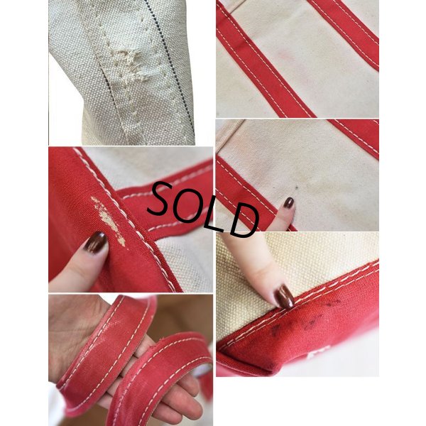 画像3: 耳付き 80's【ビンテージ】 【USA製】【L.L.bean】【L.L.ビーン】【キャンバス】【トートバッグ】【白×赤】 