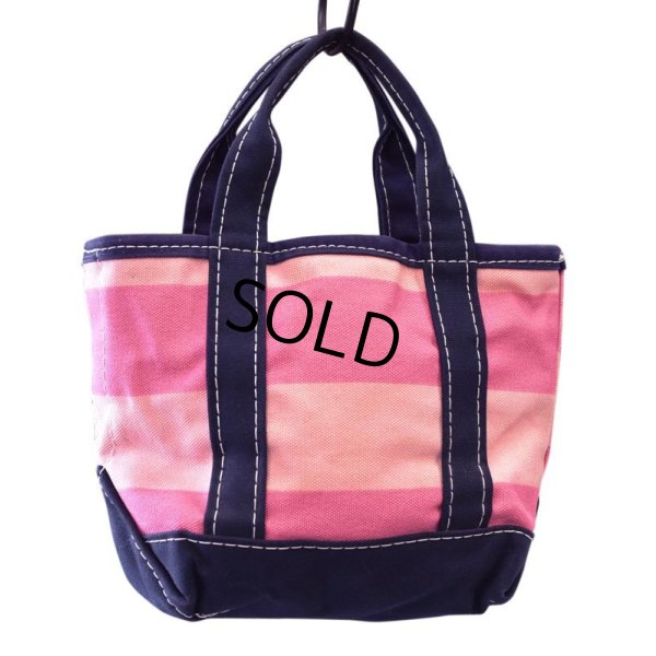 画像4: USA製【ビンテージ】LLビーン  【L.L.bean】【ピンク×紺】【ボーダー柄】【天ファスナー】【トートバッグ】【ミニトート】