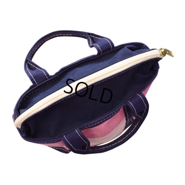 画像8: USA製【ビンテージ】LLビーン  【L.L.bean】【ピンク×紺】【ボーダー柄】【天ファスナー】【トートバッグ】【ミニトート】