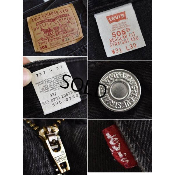 画像3: 【ビンテージ】【USA製】【LEVI'S】【リーバイス】５０５【505】黒【ブラックデニム】【31X30】 