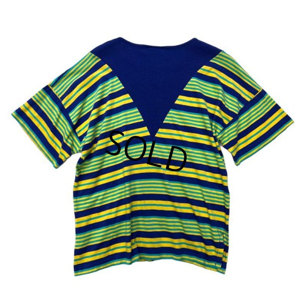 画像3: フランス製【ビンテージ】【pierre cardin】ピエールカルダン【青×黄×水色】【リブ切り替えカットソー】【レディース古着】 