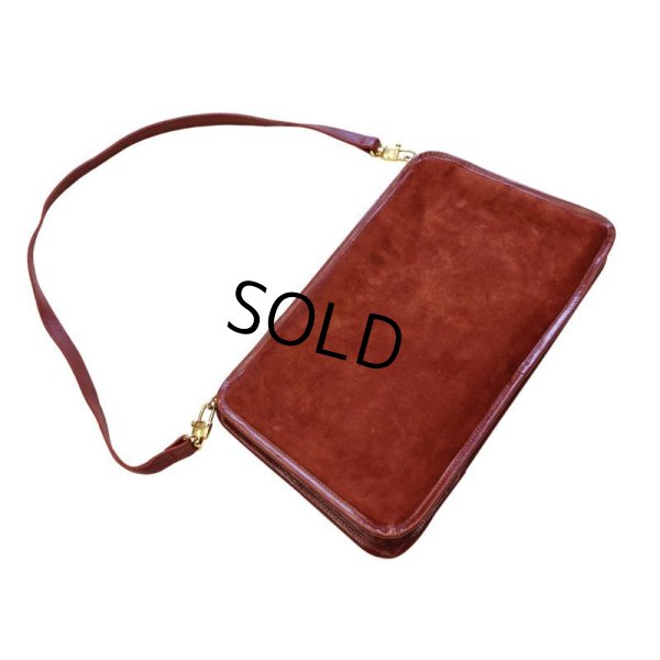 画像4: ビンテージ【ピエール・カルダン】【Pierre Cardin】【スエード☓レザー】【ブラウン】【がま口】【ショルダーバッグ】