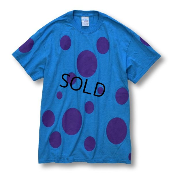 画像1: 【ビンテージ】【水色×紫】水玉Tシャツ 【サイズM】 