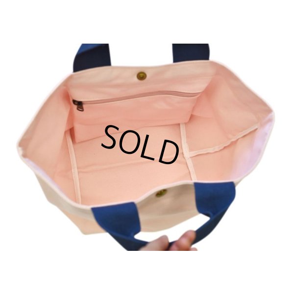 画像3: フランス製【HERVE CHAPELIER】【エルベシャプリエ】【ピンク×紺】【キャンバス】 【トートバッグ】 