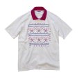 画像1: 90's【ビンテージ】USA製 Hane's【ヘインズ】【白×ピンク】【TENNIS】【テニスラケット】【襟付き】【Ｔシャツ】【サイズＬ】 <br> (1)