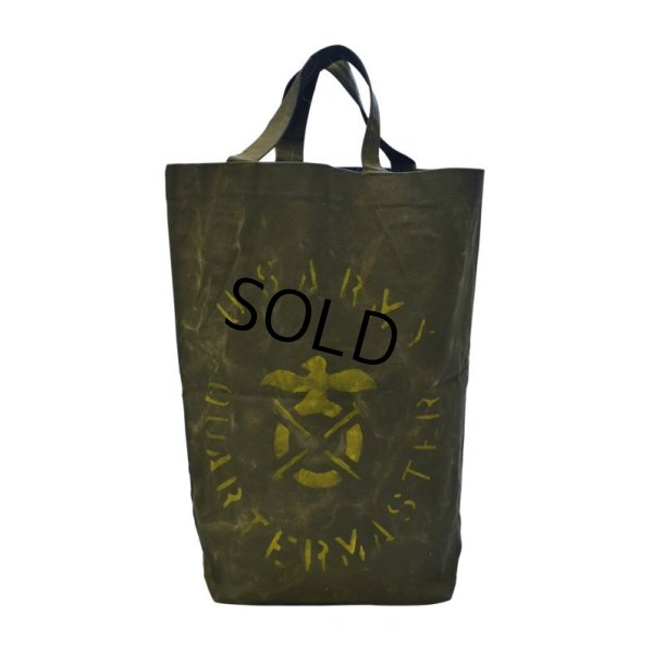 画像4: 40’ｓ【ビンテージ】【米軍実物】【U.S.ARMY】【オイルドコットン】【トートバッグ】 