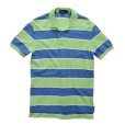 画像1: 【ラルフローレン】 【POLO ralph lauren】【黄緑ｘ水色ｘ白】【ボーダー】【ポロシャツ】 【サイズＭ】 <br> (1)