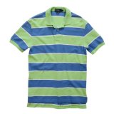 【ラルフローレン】 【POLO ralph lauren】【黄緑ｘ水色ｘ白】【ボーダー】【ポロシャツ】 【サイズＭ】  