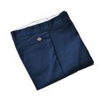 画像1: USA製【デッドストック】【ビンテージ】【ディッキーズ】【Dickies】【ネイビー・紺】【ワークパンツ】【34×32】<br> (1)