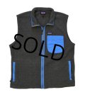 【パタゴニア】patagonia　グレー×青【シンチラフリースベスト】【フリースベスト】【サイズXL】 