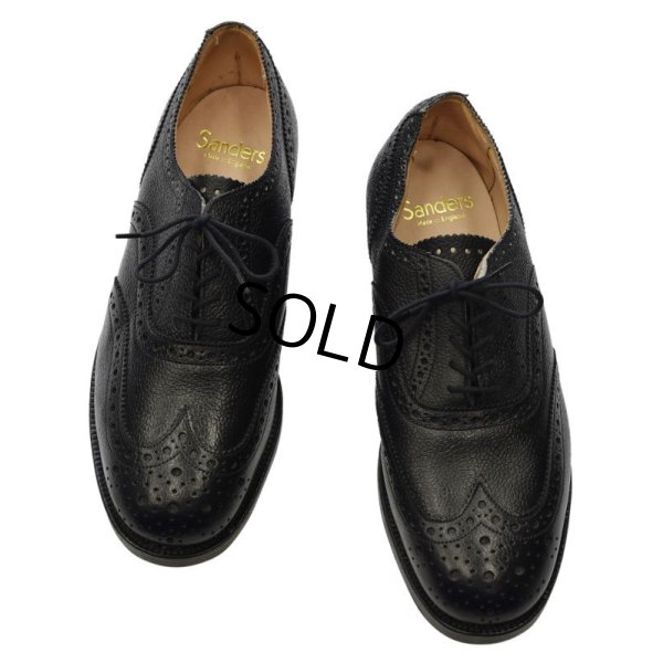 画像3: デッドストック【イングランド製】SANDERS【サンダース】【黒】【ウィングチップシューズ】【サイズ8】【26.5cm程度】