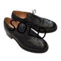 デッドストック【イングランド製】SANDERS【サンダース】【黒】【ウィングチップシューズ】【サイズ８】【26.5cm程度】 
