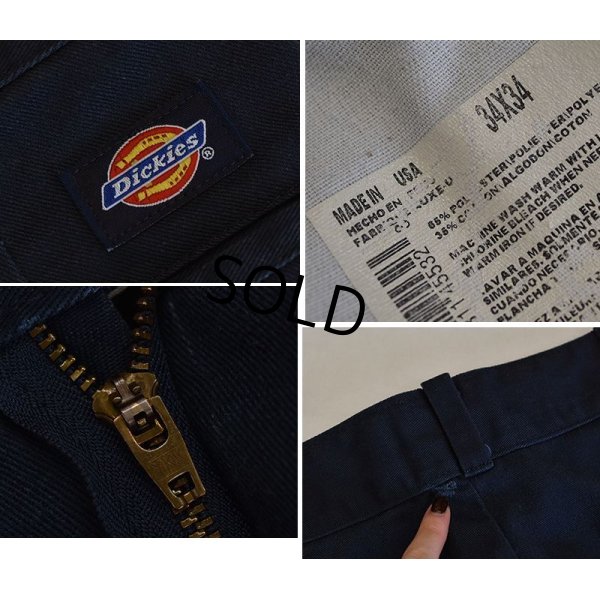 画像3: USA製【ビンテージ】【ディッキーズ】【Dickies】【ネイビー・紺】【ワークパンツ】【34×34】 