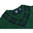 画像4: 90's【ビンテージ】【オールドギャップ】【GAP】【緑×チェック】【Vネック】【コットンセーター】レディース古着【サイズＭ】<br> (4)