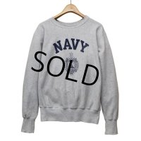 【90's】【ビンテージ】USA製【NAVY】染み込みプリント【スウェット】グレー【サイズＳ】 