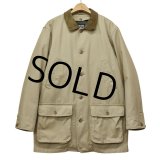 【ランズエンド】【LANDS' END】【襟レザー】【キルティングライナー付き】【コットンジャケット 】【サイズM】 