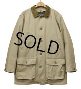【ランズエンド】【LANDS' END】【襟レザー】【キルティングライナー付き】【コットンジャケット 】【サイズM】 