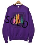 USA製【ビンテージ】【紫】【GIANTS RIDGE】【針葉樹プリント】スウェット【サイズＬ/ＸＬ】 