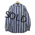 【ポロクラブ】POLO CLUB【ラルフローレン】【グレー×紺】【ストライプ】【シャツ】【サイズＭ】 