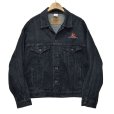 画像1: 【ビンテージ】international denim【ハリウッドピクチャーズ】黒【デニムジャケット】Ｇジャン【サイズＸＬ】<br> (1)