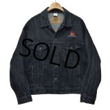 【ビンテージ】international denim【ハリウッドピクチャーズ】黒【デニムジャケット】Ｇジャン【サイズＸＬ】 
