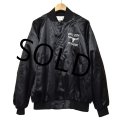 【USA製】【ビンテージ】【AUBURN sportswear】【黒】【BULL CITY STEAKHOUSE】ナイロンブルゾン【サテンジャケット】【サイズＸＬ】 