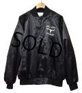 【USA製】【ビンテージ】【AUBURN sportswear】【黒】【BULL CITY STEAKHOUSE】ナイロンブルゾン【サテンジャケット】【サイズＸＬ】 