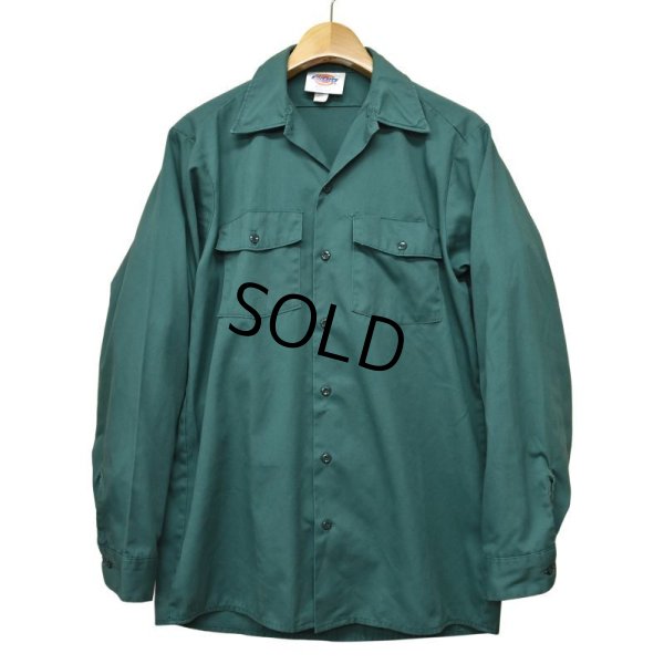 画像1: USA製【ビンテージ】【ディッキーズ】【Dickies】【緑】【ワークシャツ】【15-15 1/2】  