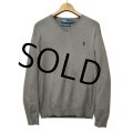 【オールドラルフローレン】POLO RALPH LAUREN【ベージュグレー】【Vネック】【コットンセーター】【サイズＭ】  