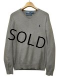【オールドラルフローレン】POLO RALPH LAUREN【ベージュグレー】【Vネック】【コットンセーター】【サイズＭ】  