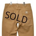【ビンテージ】【carhartt】カーハート【リラックスフィット】【ライトブラウン】コットンパンツ【ワークパンツ】【34×34】 