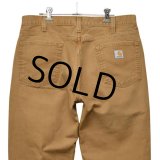 【ビンテージ】【carhartt】カーハート【リラックスフィット】【ライトブラウン】コットンパンツ【ワークパンツ】【34×34】 