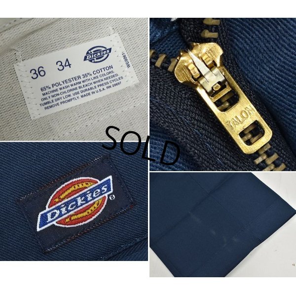 画像3: USA製【デッドストック】【ビンテージ】【ディッキーズ】【Dickies】【ネイビー・紺】【ワークパンツ】【36×34】 