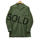 【60's】【米軍実物】ビンテージ【U.S.ARMY】【OG107】【WALTER】【ユーティリティシャツ】【サイズ 15 1/2-31】 