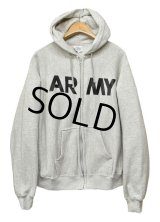 90's【U.S.ARMY】【PFU】ARMY【グレー】【フルジップパーカー】【サイズＬ】 