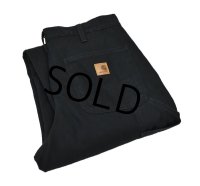 【ビンテージ】【カーハート】【carhartt】黒【チェック裏地付き】【ペインターパンツ】【32ｘ32】 