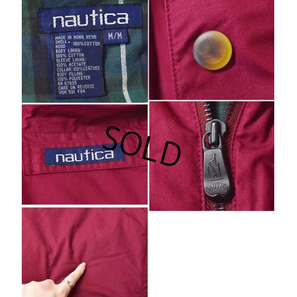 画像2: 【ビンテージ】【nautica】【ノーティカ】【えんじ】チェック裏地【中綿ブルゾン】【サイズM】 