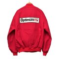 90’S【USA製】大きいサイズ!!【ビンテージ】デッドストック【ADR】【赤】【OPTIMUM TV】【ワッペン付き】【ブルゾンジャケット】【サイズＸＬ】 