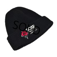 【ビンテージ】【ROSE FENCE INC】【黒】【バラ】 【ニットキャップ】 【ニット帽】  