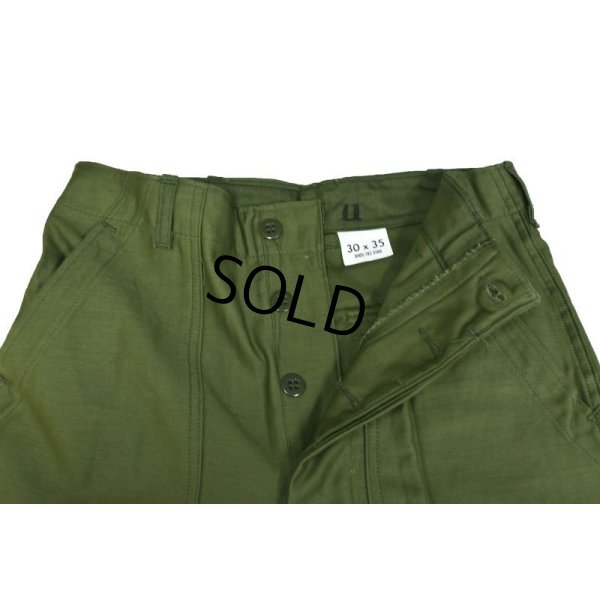 画像3: 60's デッドストック【米軍実物】【ビンテージ】【平ボタン】【ベイカーパンツ】【ユーティリティパンツ】【OG107】【30×35】