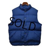 刻印ボタン【ビンテージ】【ＬＬビーン】【L.L.bean 】【青】ダウンベスト【サイズＭ】 