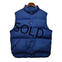 刻印ボタン【ビンテージ】【ＬＬビーン】【L.L.bean 】【青】ダウンベスト【サイズＭ】 