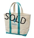 程度良好!!【ビンテージ】【USA製】【L.L.bean】【L.L.ビーン】【キャンバス】【トートバッグ】【THE FAMILY Center at Exeter Hospital】【白×エメラルド】 